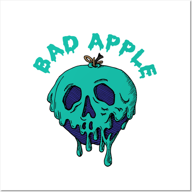 Bad Apple Teal + Blue Wall Art by racoco